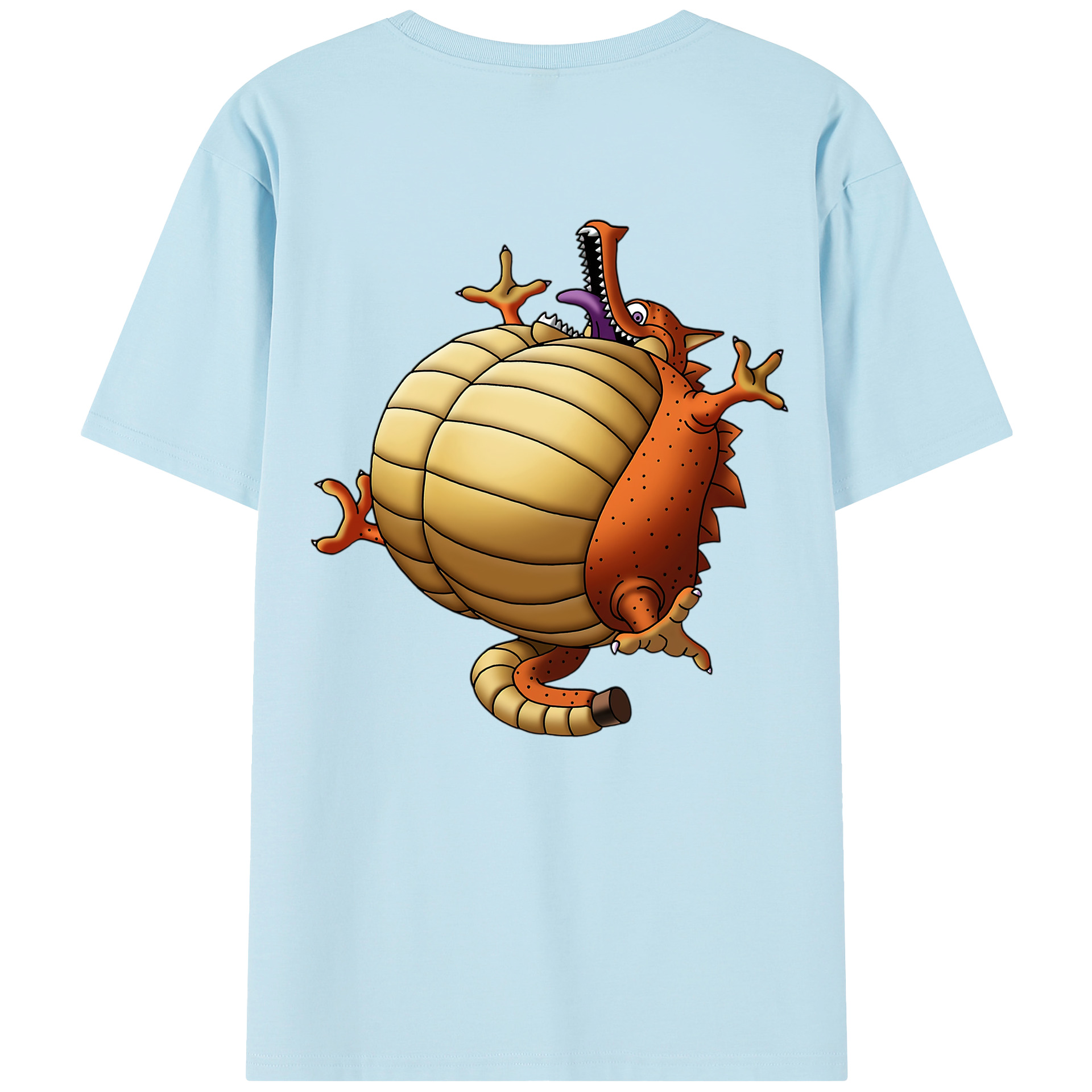 （画像用） ドラゴンクエスト Doragon Kuesuto Dragon Quest 綿100％半袖Tシャツ（背面プリント）